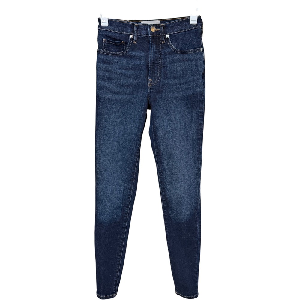Everlane High Rise Skinny Jean Women 25 Tall Dark Indigo Blue Stretch Denim 4426 - Picture 2 of 9
